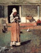 Winslow Homer Sick chicken France oil painting artist